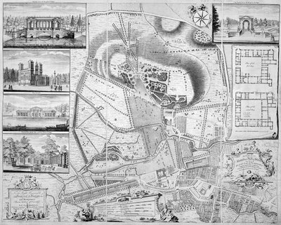 An Exact Plan of the Gardens and Park at Wilton, the seat of the Earl of Pembroke, 1746 by John Rocque
